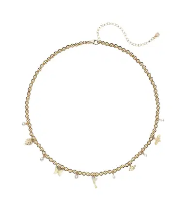 Sydney Evan 14kt gold beaded pendant necklace with pearls | Thumbnail 1