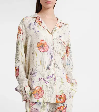 Alexander McQueen Meadow floral pajama shirt | Thumbnail 6