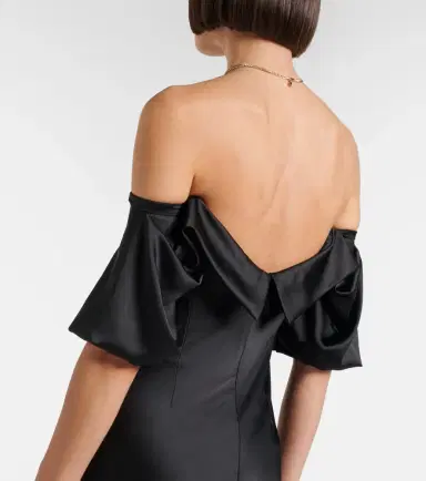 Alexander McQueen Draped off-shoulder satin midi dress | Thumbnail 4