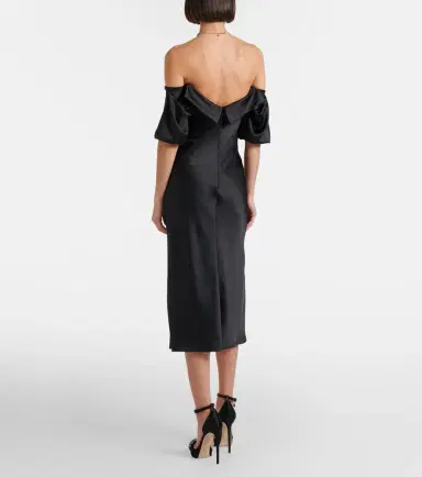 Alexander McQueen Draped off-shoulder satin midi dress | Thumbnail 5