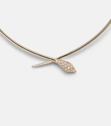 Sydney Evan Snake 14kt gold choker with diamonds | Thumbnail 2