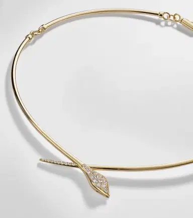 Sydney Evan Snake 14kt gold choker with diamonds | Thumbnail 6