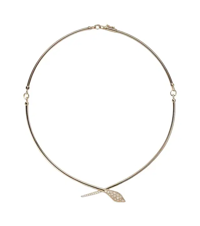 Sydney Evan Snake 14kt gold choker with diamonds