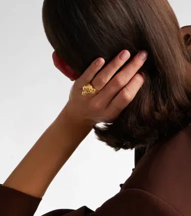 Sydney Evan Wallpaper Heart 14kt gold ring with diamonds | Thumbnail 4