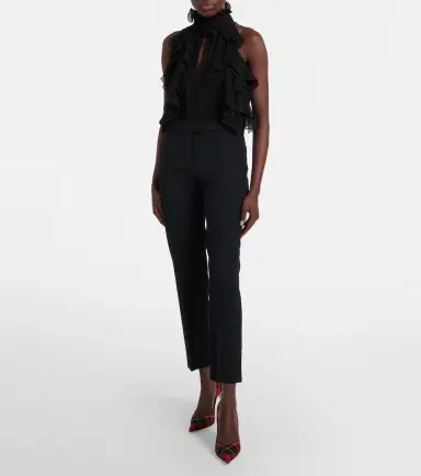 McQueen Ruffled silk top | Thumbnail 2