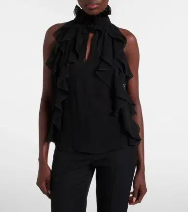 McQueen Ruffled silk top | Thumbnail 4
