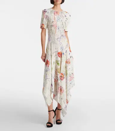 McQueen Meadow floral asymmetric midi dress | Thumbnail 2