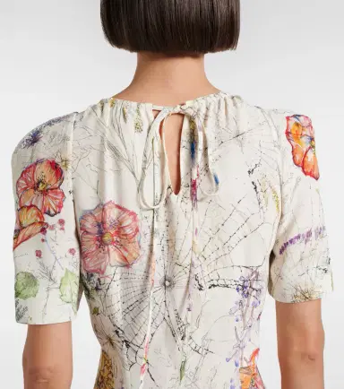 McQueen Meadow floral asymmetric midi dress | Thumbnail 3