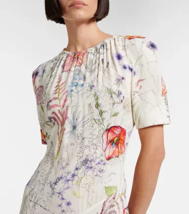 McQueen Meadow floral asymmetric midi dress | Thumbnail 4