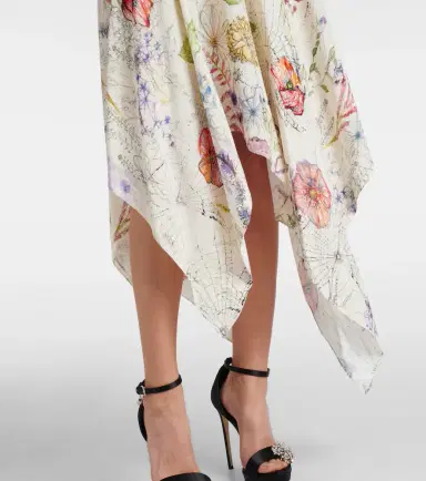 McQueen Meadow floral asymmetric midi dress | Thumbnail 5