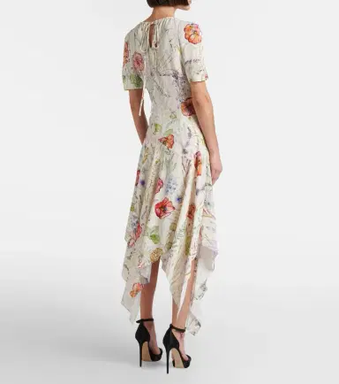 McQueen Meadow floral asymmetric midi dress | Thumbnail 6