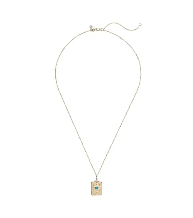 Eye Tarot Card 14kt gold pendant necklace with turquoise and diamonds