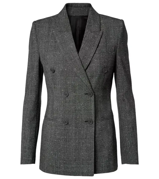 Prince of Wales check wool blazer