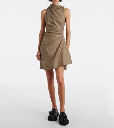 McQueen Prince of Wales check wool minidress | Thumbnail 2