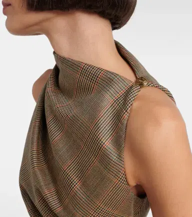 McQueen Prince of Wales check wool minidress | Thumbnail 3