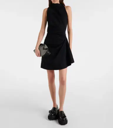 Alexander McQueen Draped cotton minidress | Thumbnail 4
