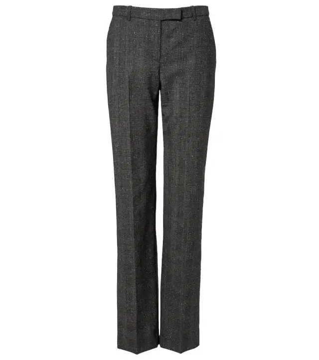 Prince of Wales check wool straight pants