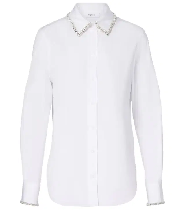 Embellished cotton poplin shirt