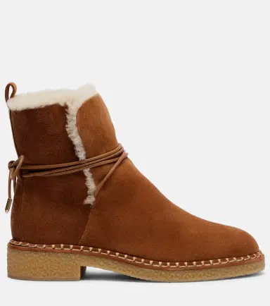 Aquazzura Megeve shearling-trimmed suede ankle boots | Thumbnail 3 Aquazzura Megeve shearling-trimmed suede ankle boots | Thumbnail 3