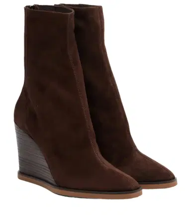 Aquazzura Saint Honoré 85 suede wedge ankle boots | Thumbnail 1 Aquazzura Saint Honoré 85 suede wedge ankle boots | Thumbnail 1