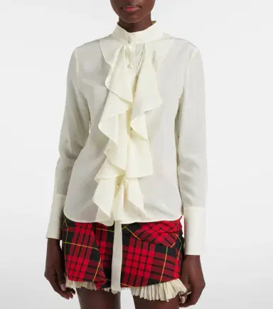 Alexander McQueen Ruffled silk blouse | Thumbnail 4 Alexander McQueen Ruffled silk blouse | Thumbnail 4