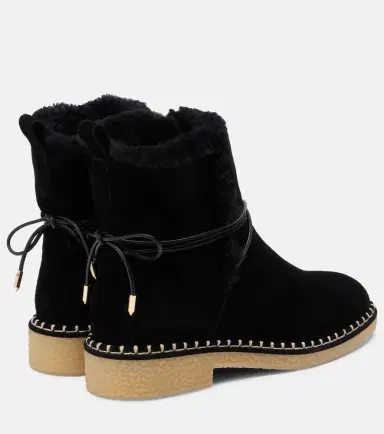 Aquazzura Megeve shearling-trimmed suede ankle boots | Thumbnail 4 Aquazzura Megeve shearling-trimmed suede ankle boots | Thumbnail 4