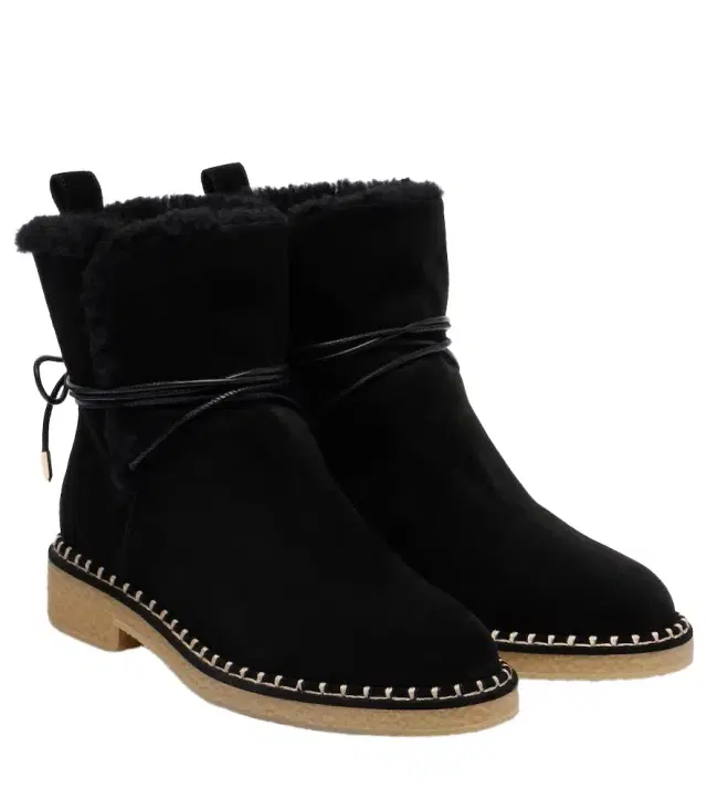 Aquazzura Megeve shearling-trimmed suede ankle boots