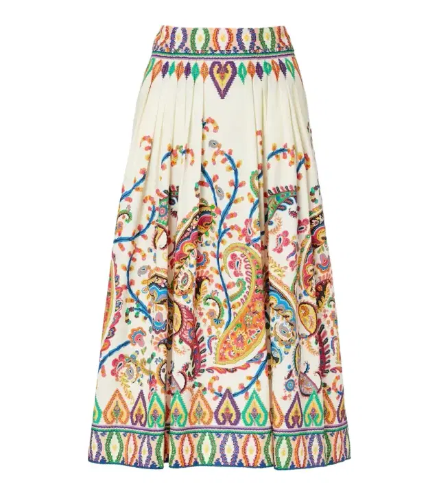Etro Cotton voile jacquard midi skirt