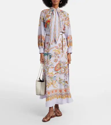 Etro Printed silk maxi skirt | Thumbnail 3