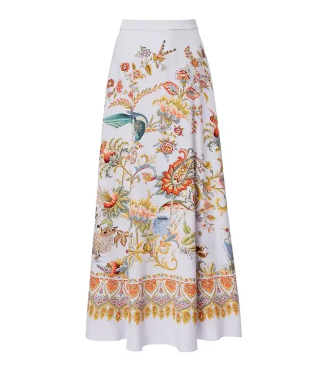 Etro Printed silk maxi skirt
