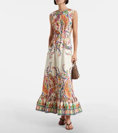 Etro Belted printed cotton maxi dress | Thumbnail 6