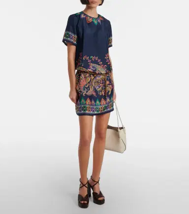 Etro Paisley silk habotai minidress | Thumbnail 2