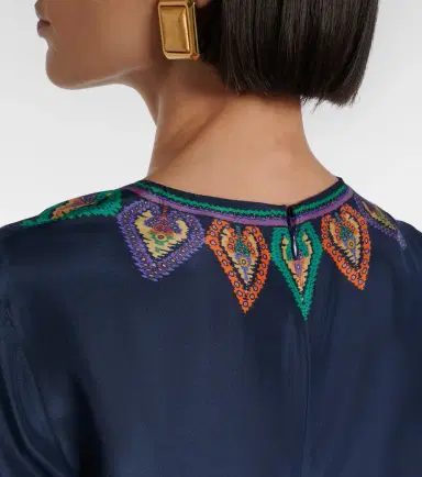 Etro Paisley silk habotai minidress | Thumbnail 4