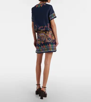 Etro Paisley silk habotai minidress | Thumbnail 6