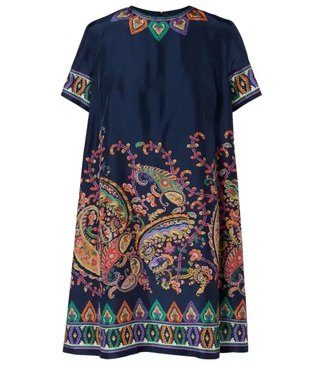 Etro Paisley silk habotai minidress