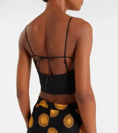Cala de la Cruz Imperia cutout linen crop top | Thumbnail 2