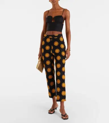 Cala de la Cruz Imperia cutout linen crop top | Thumbnail 4