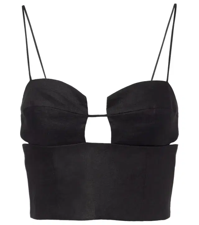 Imperia cutout linen crop top