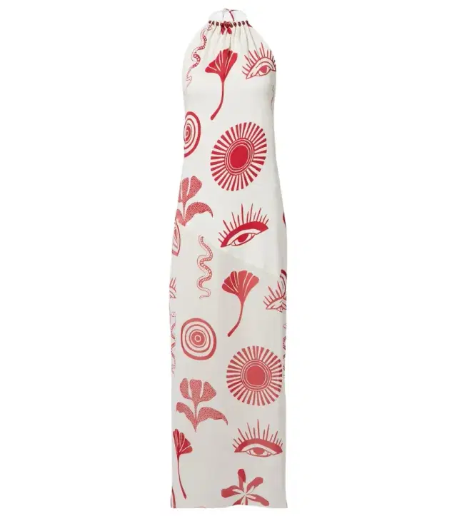 Cala de la Cruz Accasia checked embellished maxi dress