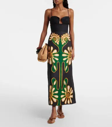 Cala de la Cruz Celina printed linen midi skirt | Thumbnail 2