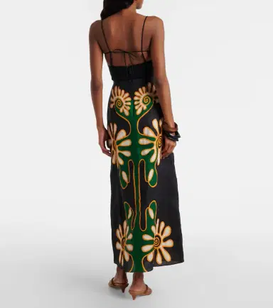Cala de la Cruz Celina printed linen midi skirt | Thumbnail 4