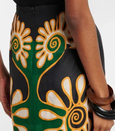 Cala de la Cruz Celina printed linen midi skirt | Thumbnail 5