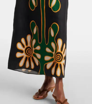 Cala de la Cruz Celina printed linen midi skirt | Thumbnail 6