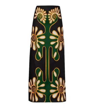 Cala de la Cruz Celina printed linen midi skirt | Thumbnail 1