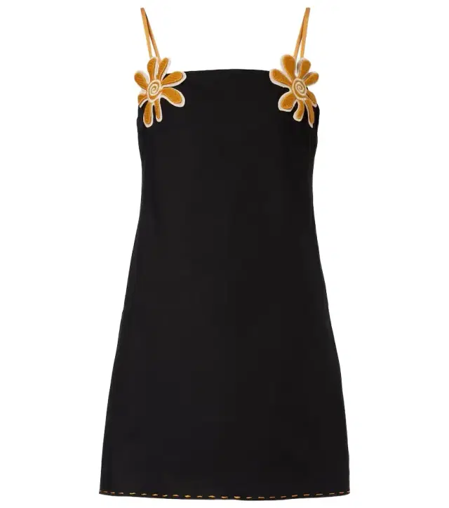 Catania appliqué cotton-blend minidress