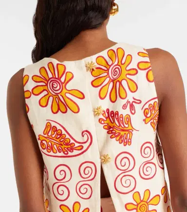 Cala de la Cruz Avelino printed linen top | Thumbnail 2