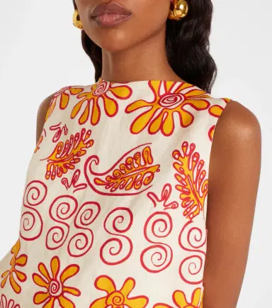 Cala de la Cruz Avelino printed linen top | Thumbnail 4