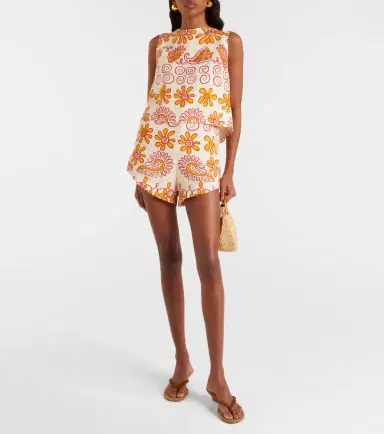 Cala de la Cruz Avelino printed linen top | Thumbnail 5