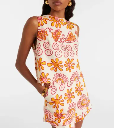 Cala de la Cruz Avelino printed linen top | Thumbnail 6