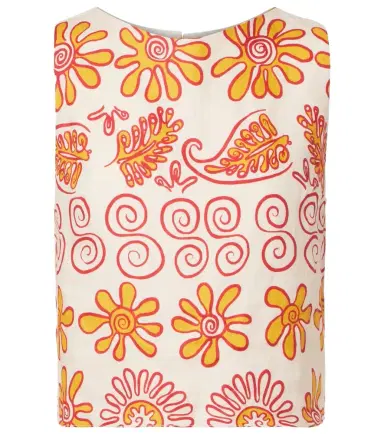 Cala de la Cruz Avelino printed linen top | Thumbnail 1
